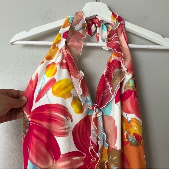 Be Creative Halter Top Floral One Piece Swimsuit 14 - Picture 3 of 11